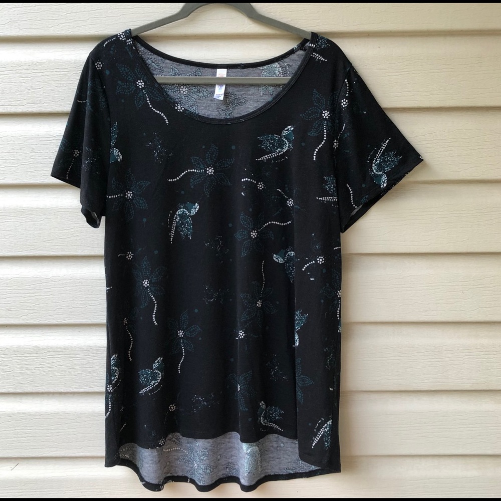 XL Lularoe Teal Blue Floral Top.
